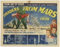5m150 INVADERS FROM MARS TC 1953 classic, art of hordes of green monsters from outer space!