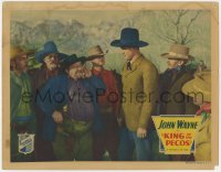5m584 KING OF THE PECOS LC 1936 big John Wayne stares at bad guy who pretends to not hear him, rare!