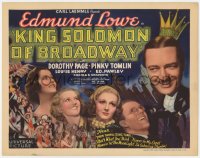 5m167 KING SOLOMON OF BROADWAY TC 1935 Edmund Lowe, Dorothy Page & Pinky Tomlin in New York!