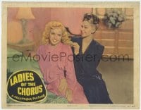 5m589 LADIES OF THE CHORUS LC #2 1948 Adele Jergens playing with young sexy Marilyn Monroe's hair!