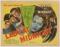5m169 LADY AT MIDNIGHT TC 1948 Richard Denning, the clock ticked off murder at midnight, rare!