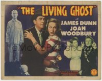 5m182 LIVING GHOST TC 1942 James Dunn holding gun, flashlight, and Joan Woodbury & both are scared!