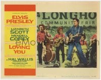 5m606 LOVING YOU LC #5 1957 great close up of Elvis Presley playing guitar with band on stage!