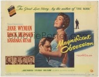 5m189 MAGNIFICENT OBSESSION TC 1954 blind Jane Wyman holding Rock Hudson, Douglas Sirk directed!