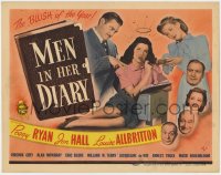 5m194 MEN IN HER DIARY TC 1945 Peggy Ryan, Jon Hall, Louise Allbritton, the BLUSH of the year!
