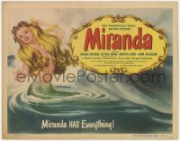 5m199 MIRANDA TC 1949 wonderful art of sexy topless mermaid Glynis Johns, she has everything!