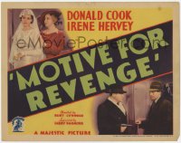 5m206 MOTIVE FOR REVENGE TC 1935 Donald Cook & Irene Hervey get divorced and her new husband dies!