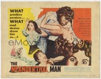 5m213 NEANDERTHAL MAN TC 1953 great wacky monster image, nothing could keep him from his woman!