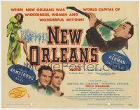 5m214 NEW ORLEANS TC 1947 great image of Woody Herman playing his clarinet in Louisiana!