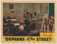 5m652 ORPHANS OF THE STREET LC 1938 Tommy Ryan & Ace the Wonder Dog testifying in court!