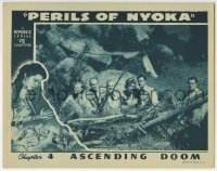 5m661 PERILS OF NYOKA chapter 4 LC 1942 Kay Aldridge & men waving white flag, Ascending Doom!