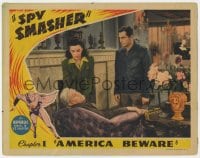 5m729 SPY SMASHER chapter 1 LC 1942 Whiz Comics super hero serial, America Beware, cool border art!