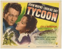 5m315 TYCOON TC 1947 great art of John Wayne & pretty Laraine Day over railroad tracks!