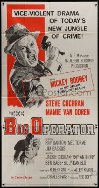5p627 BIG OPERATOR 3sh 1959 art of angry Mickey Rooney as Notorious Joe Braun, Mamie Van Doren!