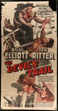 5p681 DEVIL'S TRAIL 3sh 1942 Wild Bill Elliott & Tex Ritter hit the thundering thrill trail!