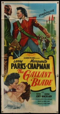 5p710 GALLANT BLADE 3sh 1948 swordsman & lover Larry Parks & Marguerite Chapman in medieval France!