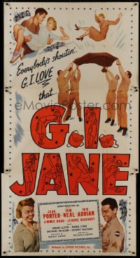 5p708 G.I. JANE 3sh 1951 Tom Neal, Jean Porter, Iris Adrian, everyone's shouting G.I. love it!