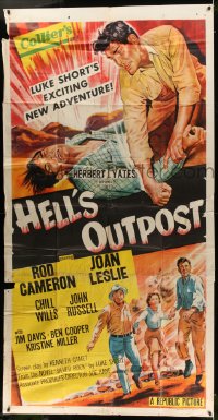 5p731 HELL'S OUTPOST 3sh 1955 cool art of Rod Cameron in Luke Short's exciting new adventure!