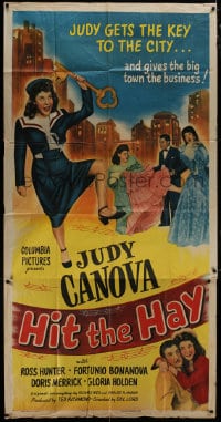 5p735 HIT THE HAY 3sh 1945 Judy Canova gets the key to the city & gives the big town the business!