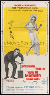5p742 HOW TO MURDER YOUR WIFE 3sh 1965 Jack Lemmon, Virna Lisi, the most sadistic comedy!