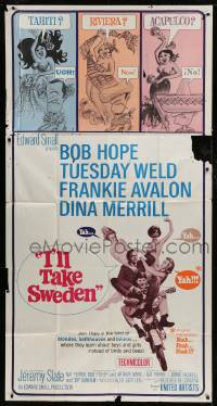 5p747 I'LL TAKE SWEDEN 3sh 1965 Bob Hope & Tuesday Weld, lots of sexy bikini babes, different!!