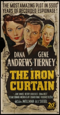 5p756 IRON CURTAIN 3sh 1948 Dana Andrews, sexy Gene Tierney & June Havoc, amazing espionage plot!