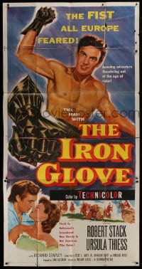 5p757 IRON GLOVE 3sh 1954 art of barechested Robert Stack who had the fist all Europe feared!