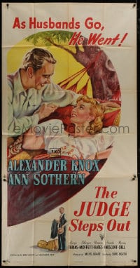 5p761 JUDGE STEPS OUT 3sh 1948 artwork of pretty Ann Sothern & Alexander Knox laying in hammock!