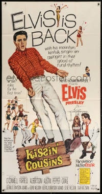 5p776 KISSIN' COUSINS 3sh 1964 cool art of hillbilly Elvis Presley, feudin', lovin', swingin'!