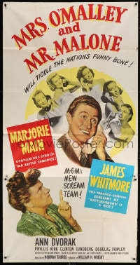 5p825 MRS. O'MALLEY & MR. MALONE 3sh 1951 Marjorie Main & Whitmore tickle the nation's funny bone!