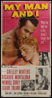 5p831 MY MAN & I 3sh 1952 when Ricardo Montalban held Shelley Winters he forgot the past!