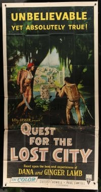 5p860 QUEST FOR THE LOST CITY style A 3sh 1954 two alone hacking through 100 miles of hostile Mayan jungle!
