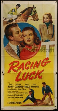 5p863 RACING LUCK 3sh 1948 Gloria Henry, David Bruce, jockey Stanley Clements, horse racing!