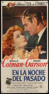 5p864 RANDOM HARVEST Spanish/US 3sh 1942 wonderful artwork of Ronald Colman & Greer Garson!