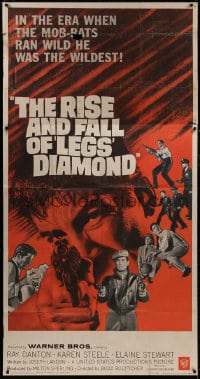 5p872 RISE & FALL OF LEGS DIAMOND 3sh 1960 gangster Ray Danton, directed by Budd Boetticher!