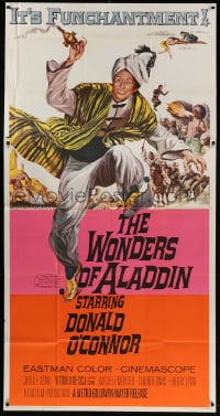 5p955 WONDERS OF ALADDIN 3sh 1961 Mario Bava's Le Meraviglie di Aladino, art of Donald O'Connor!