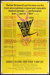 5p029 FUNNY GIRL 40x60 1969 Barbra Streisand, Omar Sharif, directed by William Wyler!