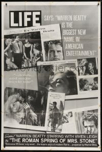 5p035 ROMAN SPRING OF MRS. STONE 40x60 1961 Warren Beatty, Vivien Leigh, rare Life Magazine promo!