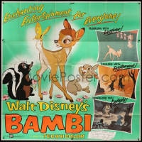 5p073 BAMBI 6sh R1957 Walt Disney cartoon deer classic, great art with Thumper & Flower!