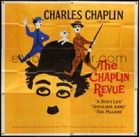 5p078 CHAPLIN REVUE 6sh 1960 Charlie comedy compilation, great artwork by Leo Kouper!