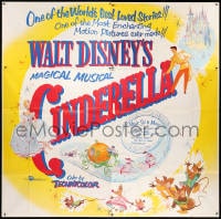 5p080 CINDERELLA 6sh R1957 Disney's classic musical cartoon, the greatest love story ever told!