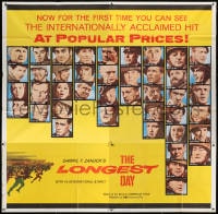 5p093 LONGEST DAY 6sh 1963 Zanuck's World War II D-Day movie with 42 international stars!
