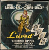 5p095 LURED 6sh 1947 artist seeks beautiful model, art of Lucille Ball, Boris Karloff, very rare!