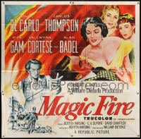 5p096 MAGIC FIRE 6sh 1955 William Dieterle, art of Yvonne De Carlo & Alan Badel as Richard Wagner!