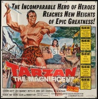 5p106 TARZAN THE MAGNIFICENT 6sh 1960 art of barechested Gordon Scott, the greatest of them all!