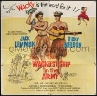 5p111 WACKIEST SHIP IN THE ARMY 6sh 1960 Jack Lemmon & Ricky Nelson in drag as hula girls!