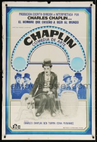 5p417 CHAPLIN'S ART OF COMEDY Argentinean 1966 three great images of the legendary comedian!