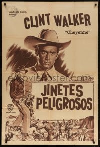 5p423 CLINT WALKER Argentinean 1950s cool poster for compilation movie from Cheyenne TV series!