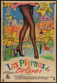 5p443 DIE BEINE VON DOLORES Argentinean 1957 great full-length art of sexy showgirl's legs!