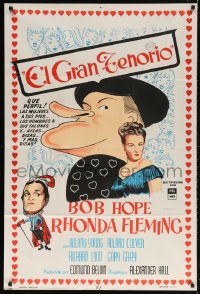 5p468 GREAT LOVER Argentinean R1950s great art of Bob Hope & pretty if Rhonda Fleming!